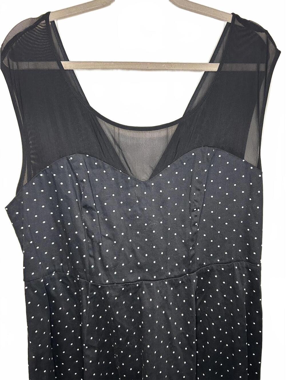 Polka Dot Dress - Torrid Rockabilly Black White 14